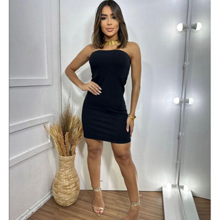 Vestido Tomara Que Caia Canelado Novidade Boqueira