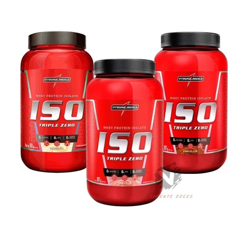 Whey Protein Isolado 907g Iso Triple Zero Integralmedica Morango, Chocolate, Baunilha