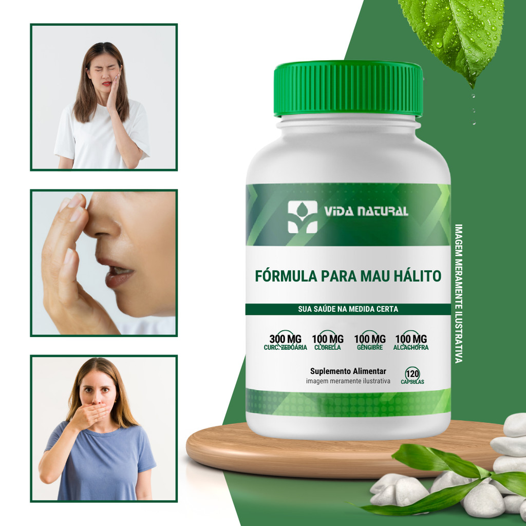 Fórmula para Mau Hálito 120 Cápsulas Composto Para Halitose | Shopee Brasil