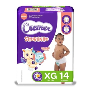 Fralda Descartável Cremer Shortinho Jumbinho Tamanho XG - 8 Pacotes com 14 Fraldas - Total 112 Tiras