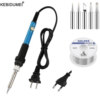 Novo Ferro De Solda Elétrico Com Temperatura Ajustável 220V 110V 60W 5 Pcs Soldagem Do Cabeçote Estação De Retrabalho Pontas De Lápis De Calor Ferramentas De Reparo
