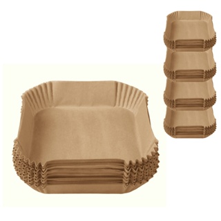 Kit 250 Unidades Formas Descartáveis para Air Fryer Quadrada Fritadeira Sem Óleo