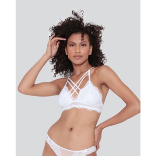 Sutiã Feminino Sem Bojo Strappy Renda Branco