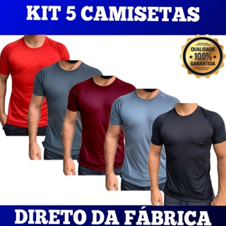 Kit 5 Camisetas Dry Fit Masculina - Casual - Treino - Academia - Esportes - Exercícios - Corrida
