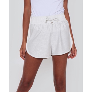 Short Feminino Lurex Boxer Branco