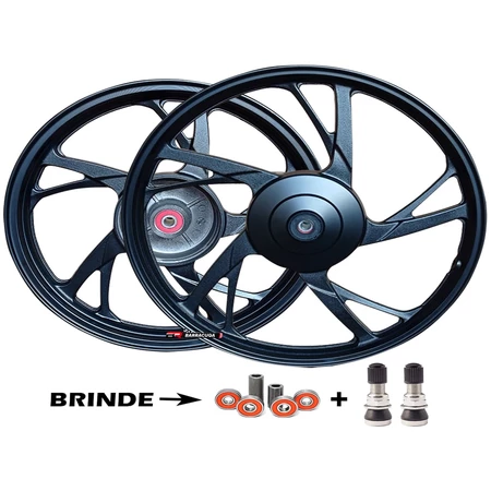 Roda Rodão Liga Leve Biz 125 Biz 110 Biz 100 2012 Ks Tambor E Lona 5 Pontas Pé Galinha Par