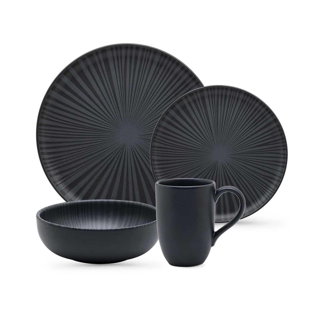 Aparelho de Jantar e Lanche 16 Peças Oxford Flat Ônix