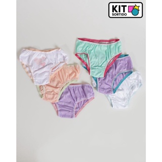 Kit 3 Calcinhas Juvenil Estampa e Cores Sortidas Tamanho 14