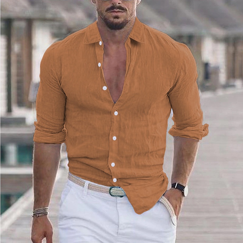 Camisa De Moda Masculina Camisas De Verão Retro Botão De Algodão Casual  Manga Curta Rua Vestuário Masculino