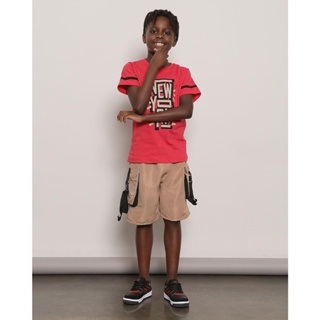 Bermuda Infantil Bolso Cargo Com Corrente Bege
