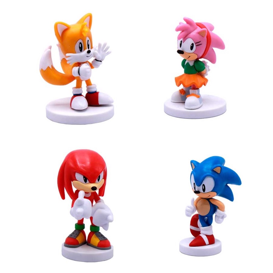 Bonecos Sonic e Tails e Cenário Conjunto Diorama Candide