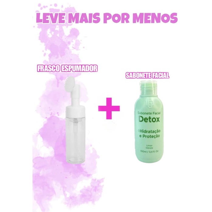 Kit Sabonete Facial Di Grezzo Detox Frasco Pump Espumador Com Escova De Silicone Shopee Brasil