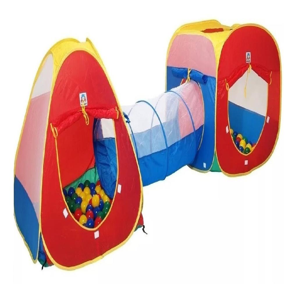 Toca Barraca Infantil 3 Em 1 Com Tunel Unissex Colorida | Shopee Brasil
