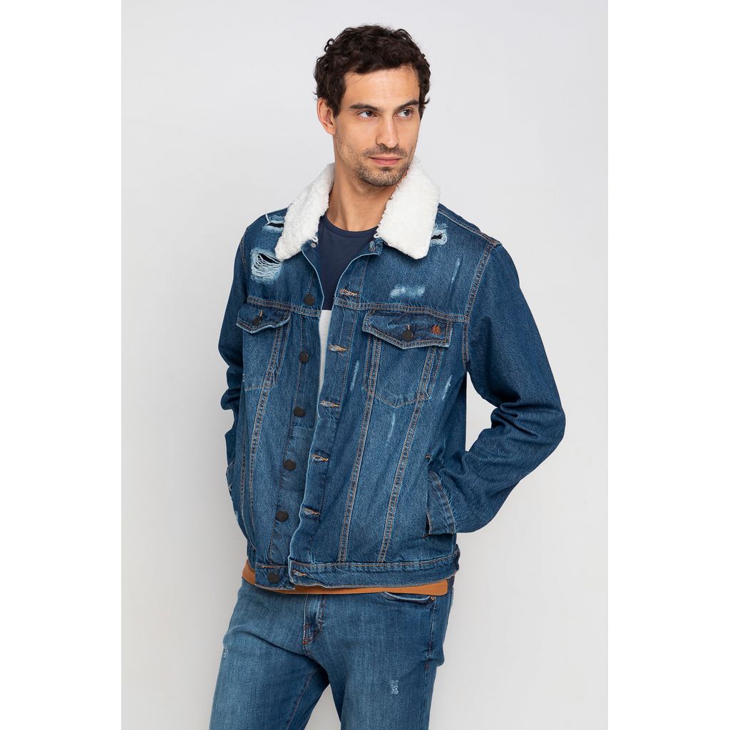 Jaqueta Jeans Fem Calvin Klein Jeans Sherpa - Compre Online