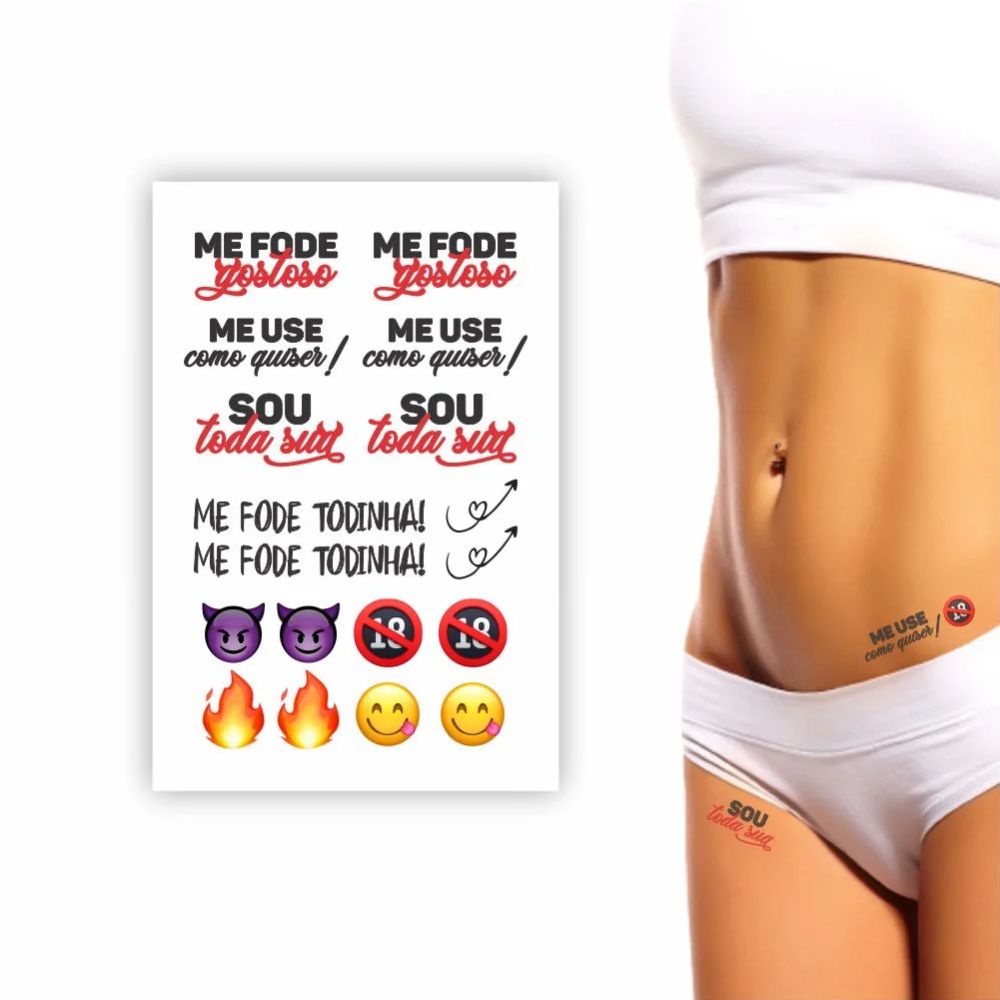 Cartela De Tatuagem Temporária Com Frases Ousadas Sou Toda Sua | Shopee  Brasil