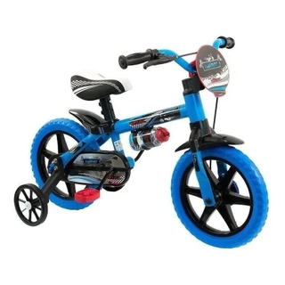 Bicicleta Aro 12 de passeio infantil Nathor Azul Aro 12 Veloz freio tambor e com rodas de treinamento