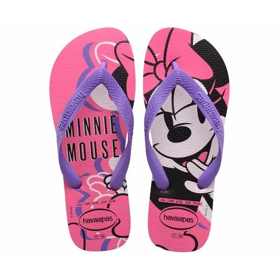 Chinelo Havaianas Minnie Mouse Disney Adulto Original 33 á40