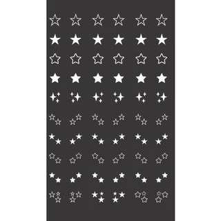 60 adesivos de unha 3D Estrela branca PRÉ PRONTO - 595-2