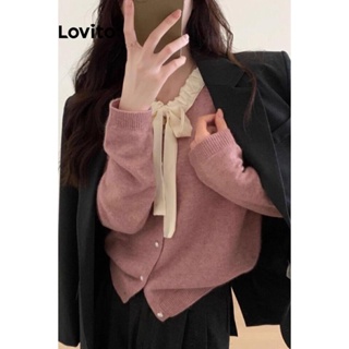 Lovito Suéter Elegante Patchwork Com Cadarço Para Mulheres LNA40145