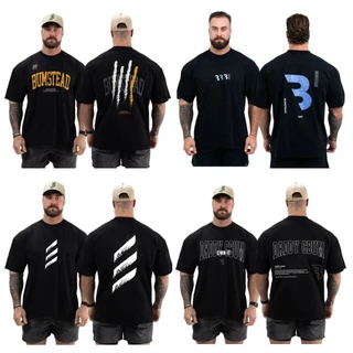 Kit com 4 Camisetas Academia Larga Musculação Bodybuilder Oversized Treino Premium