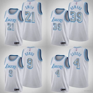 YS2 N-BA Jersey Los Angeles Lakers Smith Howard Caruso Rondo Clássico Camisa De Basquete Colete Esportivo Branco City Edition SY2