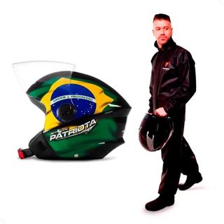 Capacete Moto Aberto Pro Tork New Liberty Three Patriota Diversos Tamanhos + Capa de Chuva PVC