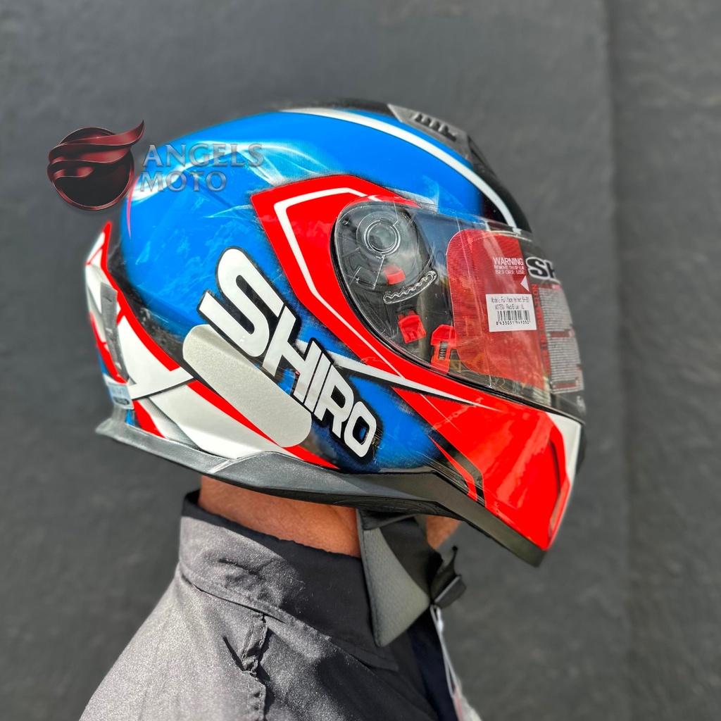 Capacete Shiro SH881 Motegi Vermelho/Azul | Shopee Brasil