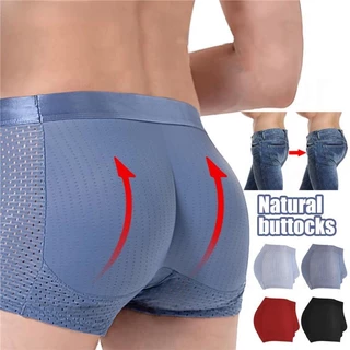 Homens Briefs De Látex Para Modelar As Nádegas Macho Fake Up Hip Lift Sem Costura Saia De Pêssego Rica