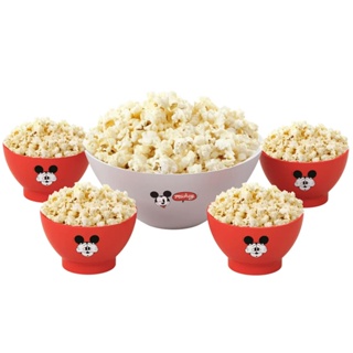 Kit Pipoca Mickey 1 Tigela de 3L + 4 Tigelas de 500ml Disney