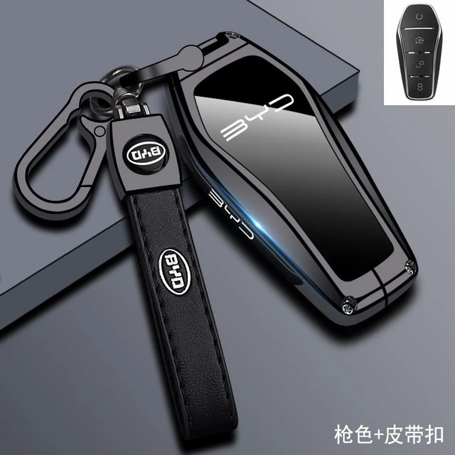 Capa para chave de carro liga de zinco para BYD Song Plus, Song Pro, Dolphin Mini, proteção completa anti‑arranhão com c