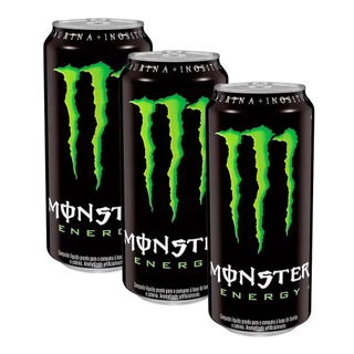 Energético Monster Energy com 473ml | Kit com três unidades mais vendidos promoção
