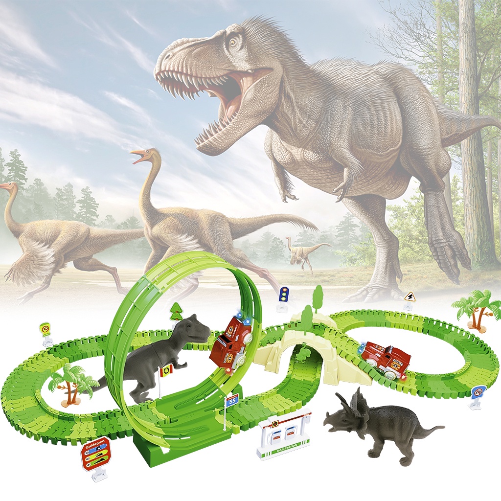 Pista Dinossauro Com Looping Luz E Acessórios KPD-070 Castela Brasil