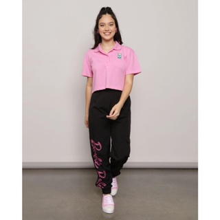 Calça Juvenil Estampa Barbie Bolso Cargo Jogger Preta