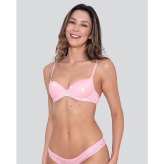 Sutiã Avulso Base Estampa Poá Rosa Claro