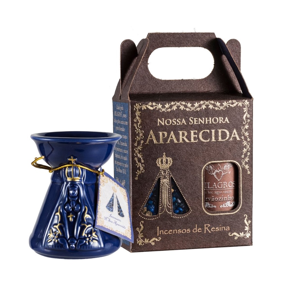 Kit Incenso N. Sra. Aparecida (Mini Kit + Incensário) para Oração ...