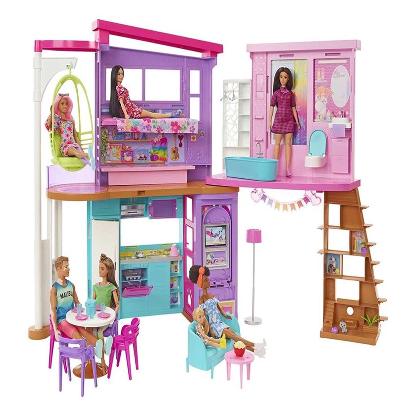 Casinha Boneca Barbie Madeira Mdf Infantil Casa Brinquedos Educativos  Móveis Realistas Brincar Adesivada Desenho 3 Andares Decoração Simples  Promoção