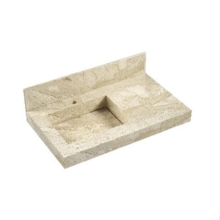 Lavatorio Porcelanato Tn Travertino 80Cm Com Cuba Esculpida Blu