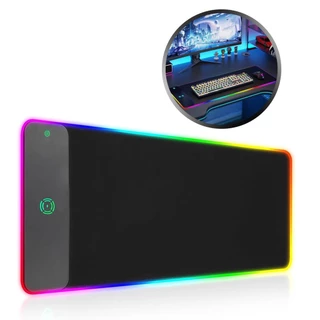 Mousepad Rgb Para Teclado E Mouse C/ Carregador Por Inducao