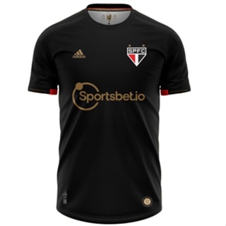 Camisa Camiseta de time Preto Faixa do São Paulo ll - SPFC Nova 2023/2024  Listrada , Vermelho e preto , Meio a Meio , Preto Faixa , Preta , Tricolor  