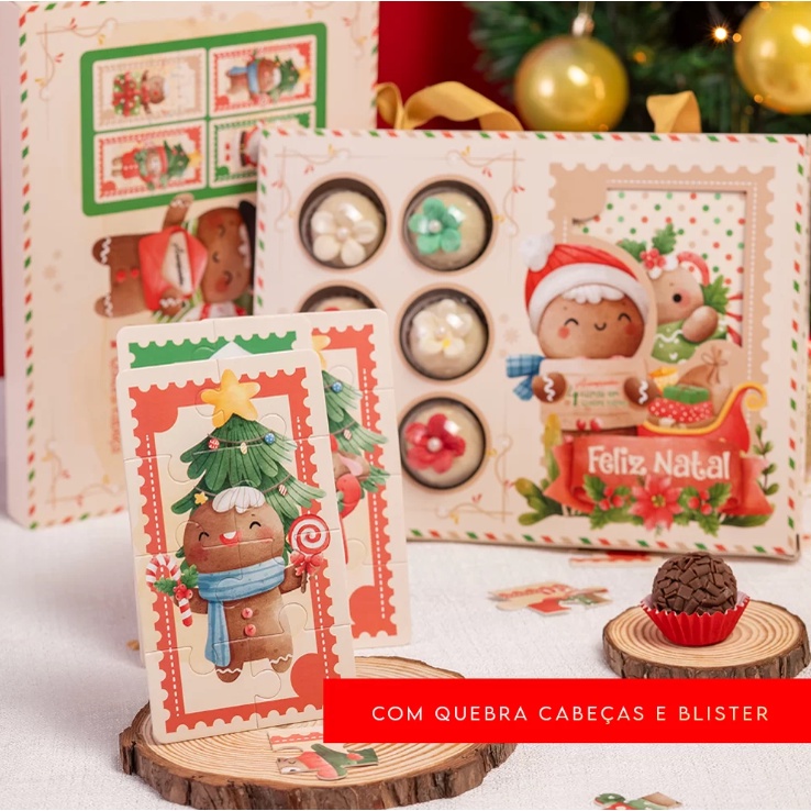 Forma Decorativa Blister Quebra-Cabeça Natal - Casinha de Gengibre