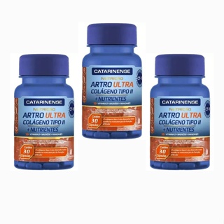 Colágeno Tipo II Artro Ultra + Nutrientes Catarinense C/30 Cápsulas - Kit C/3