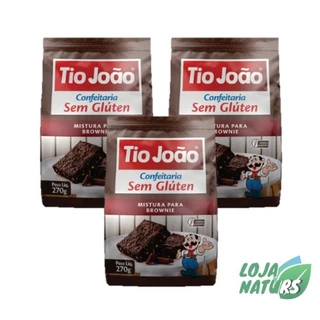 KIT 3 Mistura para Brownie Sem Glúten Sem Lactose 270g - Tio João