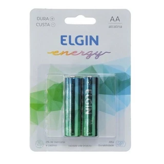Pilha Alcalina AA Elgin Energy LR06 1,5V (Blister C/2)
