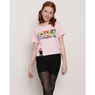 Blusa Juvenil Estampa Superpoderosas Rosa