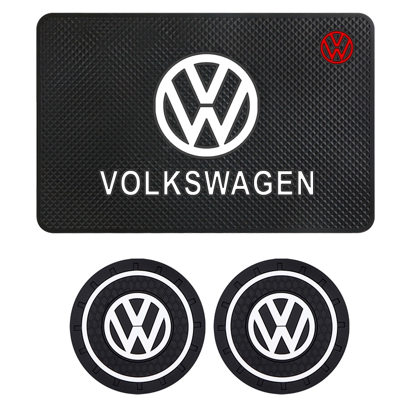 VW Acessórios Para Copos De Água Com O Logotipo Do Carro Tapetes Antiderrapantes