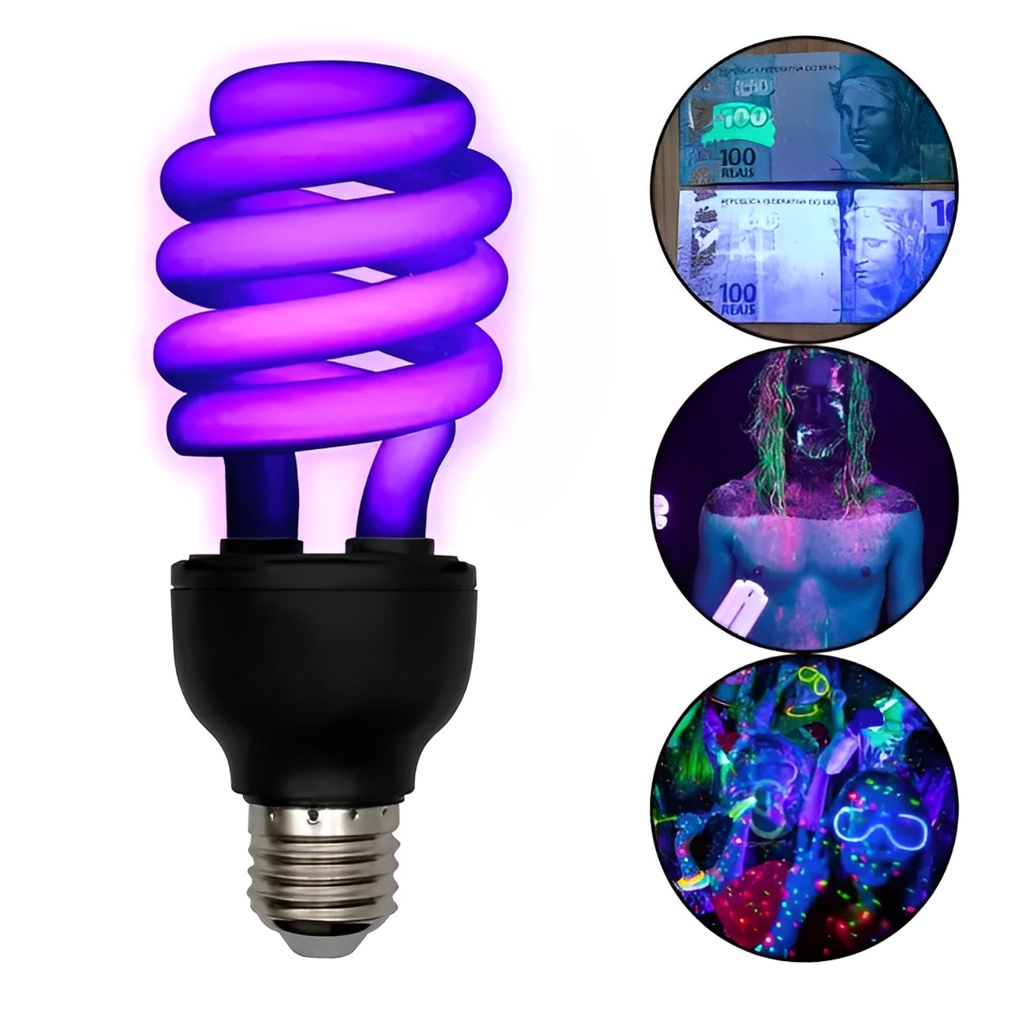 Lâmpada LED Luz Negra Efeito Neon 36W E27 - Luatek LP-001 para