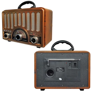 Rádio Vintage Retrô Portátil Bluetooth Multifuncional Controle Am/Fm/Sw Tf/Usb/Leitor De Mp