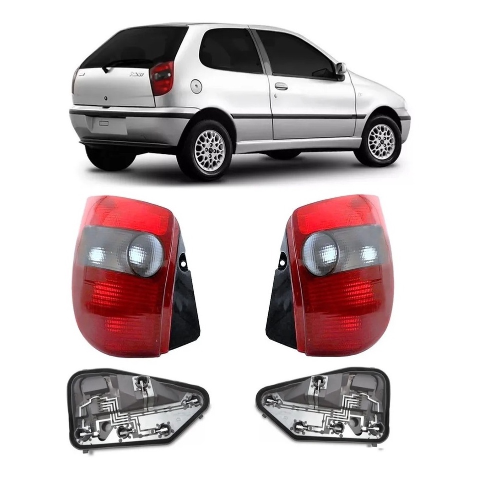 Par Lanterna Com Circuito Traseira Palio 96 97 98 99 00 Fume