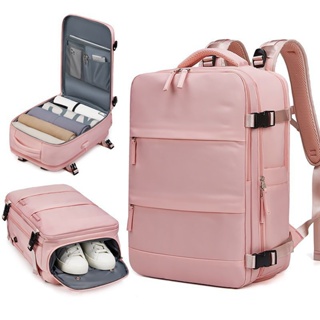 USB recarregável laptop mochila feminina, mochila escolar adolescente, bolsa de sapato independente, bolsa de viagem ao ar livre, 15.6 "YRNY