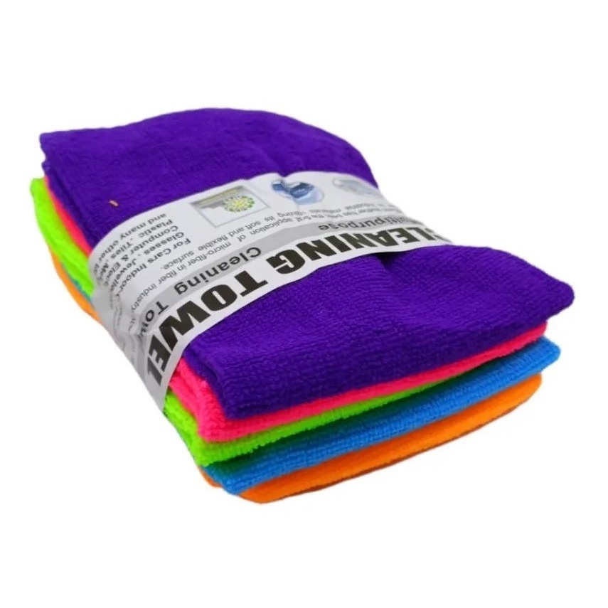 Conjunto de 5 panos de microfibra superabsorventes para pia de cozinha para limpeza geral 25x25 cm NEW